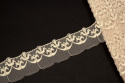 Narrow Embroidered lace in nude color