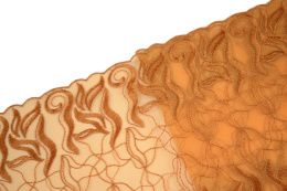 Haft w kolorze herbacianym, stabilna koronka do szycia 0,5mb