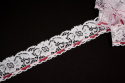 Srtretch lace trim in white color