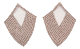 Jasnobeżowe aplikacje haftowane na satynie 2szt.