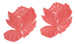 Koralowe aplikacje gipiurowe 2szt.