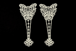 Aplikacje ozdobne, naszywki kremowe 2szt.