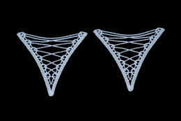 Błękitne aplikacje, naszywki gipiurowe 3szt.