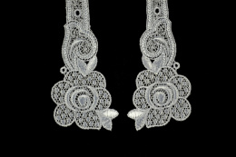 Błękitne aplikacje/ naszywki pary kwiaty