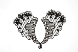 Czarne aplikacje, naszywki gipiurowe 2szt.