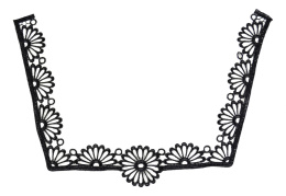 Czarne aplikacje/naszywki gipiurowe, dekolt, plecy 2szt.