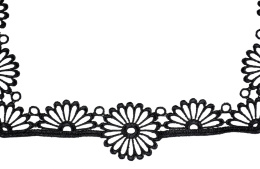 Czarne aplikacje/naszywki gipiurowe, dekolt, plecy 2szt.