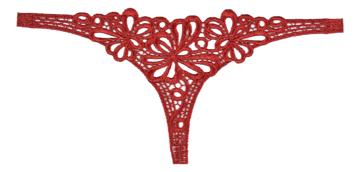 Guipure applique on red color