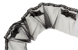 Elastyczny czarny haft na tiulu, koronka do szycia 0,5mb