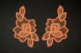 Gipiurowe aplikacje, naszywki kwiaty pary