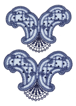 Granatowe aplikacje, naszywki na tiulu 2szt.