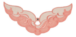 Haftowane aplikacje, naszywki, beż koral 2szt.