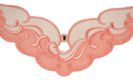 Haftowane aplikacje, naszywki, beż koral 2szt.