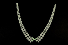 Miętowe naszywki, aplikacje zdobione kokardką 2szt.