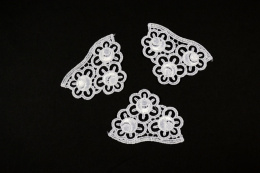 Piękne gipiurowe aplikacje/ naszywki, komunia, ślub, chrzest 3szt.