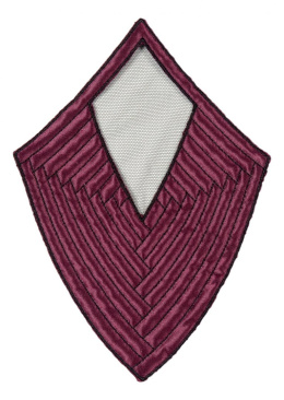 Purpurowa haftowana aplikacja na satynie/ tiulu 1szt.