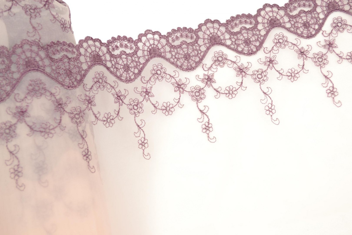Wide Embroidered lace on tulle
