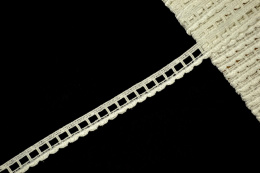 Narrow ivory color guipure lace trim