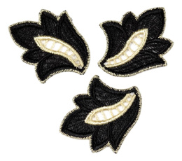 Czarno-beżowe kwiatki aplikacje gipiurowe