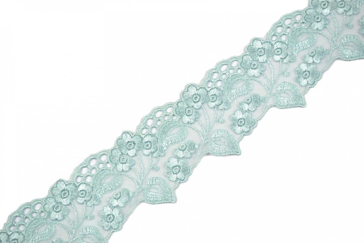 Mint color lace on tulle 1mb