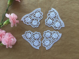 Piękne gipiurowe aplikacje/ naszywki, komunia, ślub, chrzest 3szt.