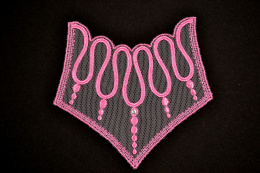 Pink applique on tullw 2pcs.