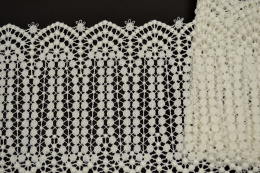 Szeroka kremowa koronka gipiurowa 0,6mb