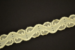 Wąska koronka elastyczna krem 0,5mb