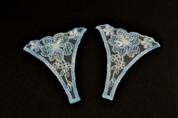 Błękitne aplikacje haftowane 2szt.