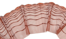 Brązowa haftowana koronka z kryształkami 1mb