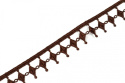 Narrow guipure lace trim in brown color