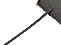 Czarna guma elastyczna, płaska 6mm