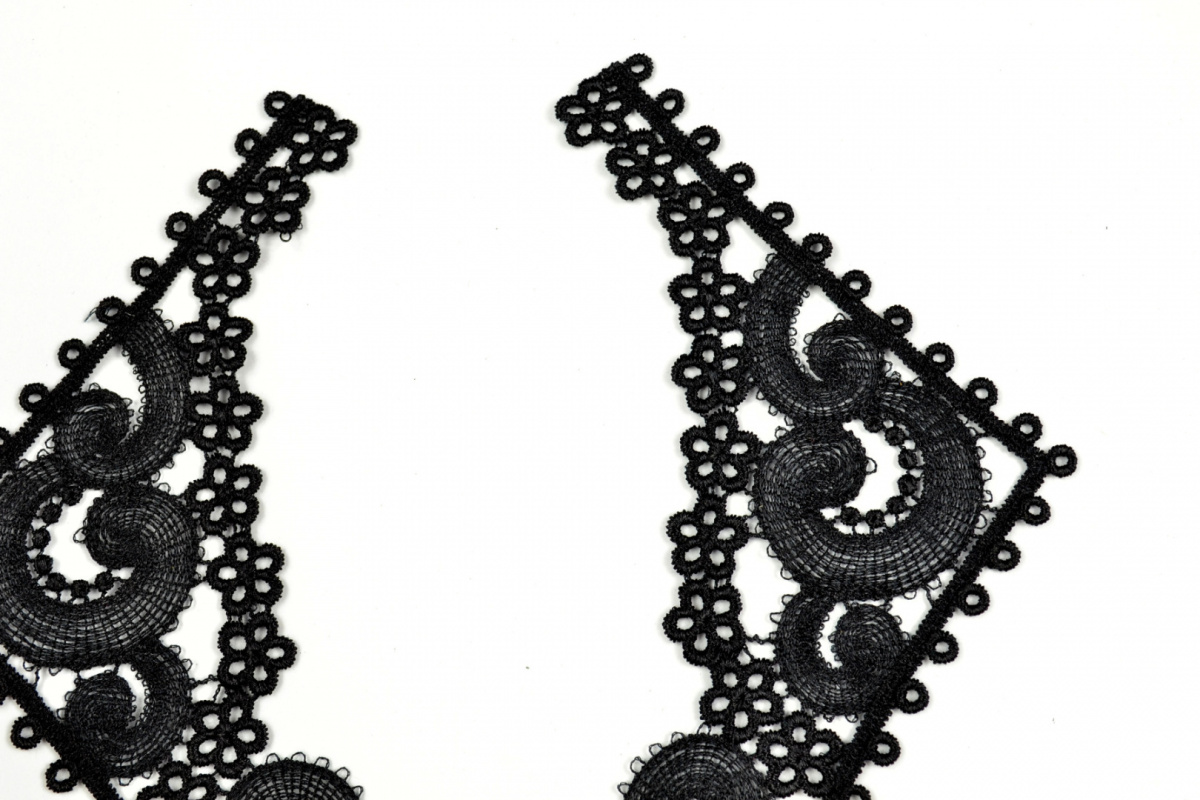 Guipure applique on black color pair