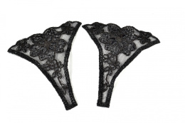 Czarne haftowane aplikacje/ naszywki 2szt.