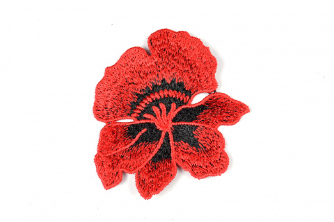 Red color Guipure applique flowers
