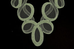 Duża miętowa aplikacja haftowana 1szt