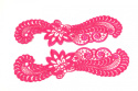 Guipure applique on neon pink color
