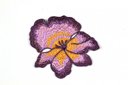 Violet color Guipure applique flowers