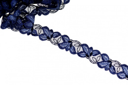 Embroidery lace on navy blue color 1mb
