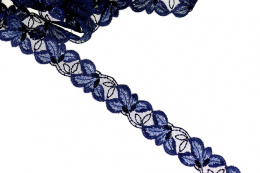 Embroidery lace on navy blue color 1mb