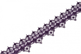 Guipure lace trim in violet color 1mb
