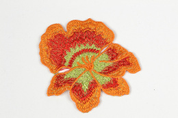 Guipure applique flowers in orange color