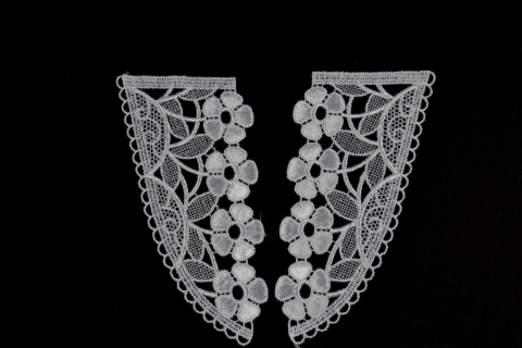 Guipure applique on white color pairs