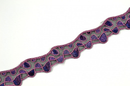 Wąski czarno liliowy haft 1mb