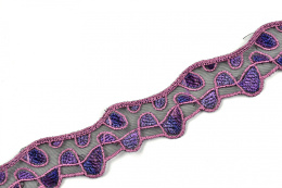 Wąski czarno liliowy haft 1mb