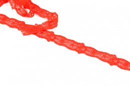 Wąski czerwony haft na tiulu 1mb