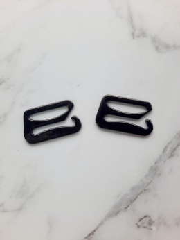 Zaczepy metalowe czarne 18mm