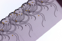 Brązowy stabilny haft na tiulu 0,6mb