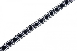 Guipure lace trim in black color 1mb