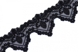 Stretch lace in black color 1,1mb